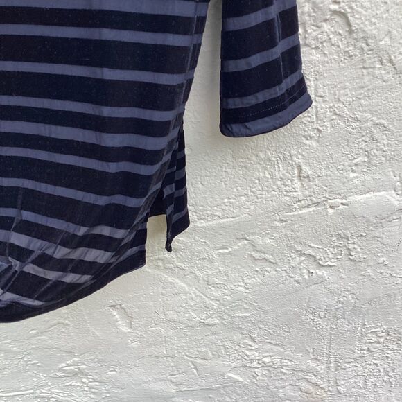 Dana Bachman sheer and velvet stripped top sz M - Picture 5 of 6